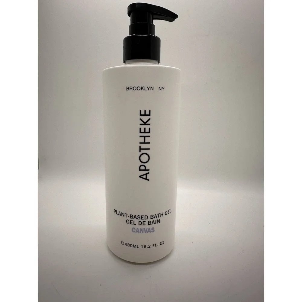 APOTHEKE Canvas Bath Shower Gel Pump 16 oz 450ml Apothecary Plant Based HTF New